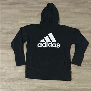 Adidas Black Hoodie with Iconic Logo and Long Sleeves
